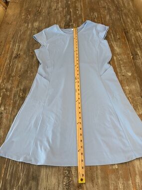 Light Blue Cap Sleeve A-Line Dress